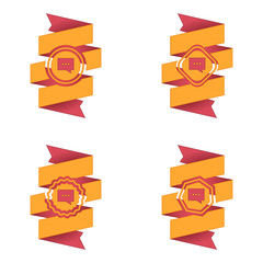 wstęga z ikoną wektor © vempireart