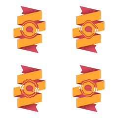 wstęga z ikoną wektor © vempireart