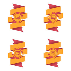 wstęga z ikoną wektor © vempireart