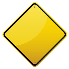 Blank glossy road sign