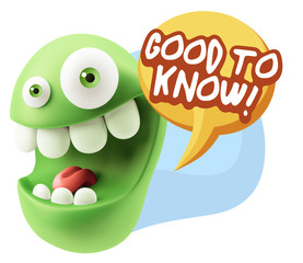 Naklejka premium 3d Illustration Laughing Character Emoji Expression saying Good