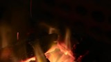 Close-up of burning logs