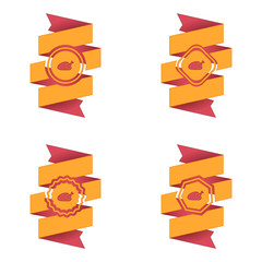 wstęga z ikoną wektor © vempireart