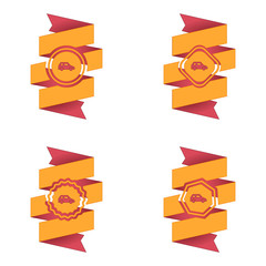 wstęga z ikoną wektor © vempireart