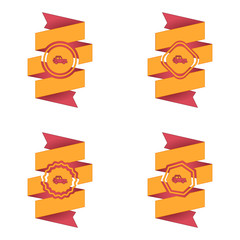 wstęga z ikoną wektor © vempireart