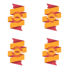 wstęga z ikoną wektor © vempireart