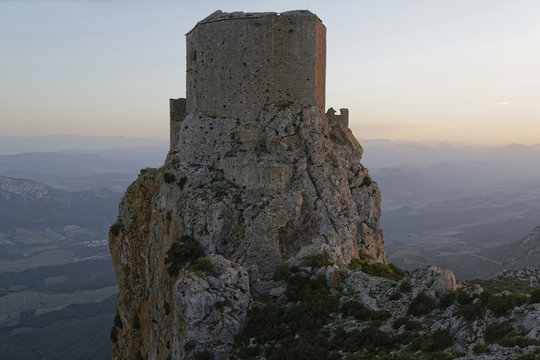 Ruines de Queribus au couchant
