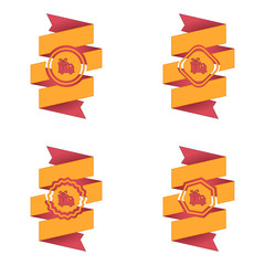 wstęga z ikoną wektor © vempireart