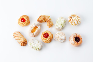 Mandelgebäck, italienische Mandelkekse,  Süsses, Gebäck, zehn