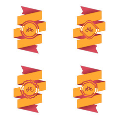 wstęga z ikoną wektor © vempireart