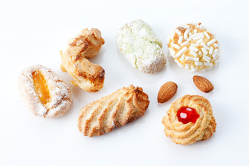 Mandelgebäck, italienische Mandelkekse,  Süsses, Gebäck, sech