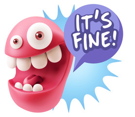 Fototapeta premium 3d Illustration Laughing Character Emoji Expression saying It's