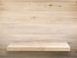 wooden shelf on wooden background