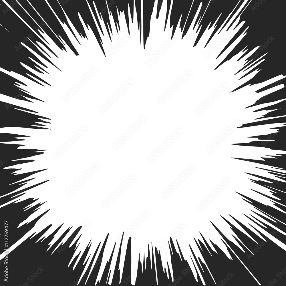 Poster comic radial speed lines. explosion with speed lines. frame design element. vector illustration.