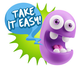 3d Illustration Laughing Character Emoji Expression saying Take