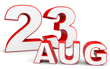August 23. 3d text on white background.