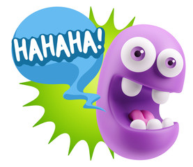 3d Illustration Laughing Character Emoji Expression saying Hahah