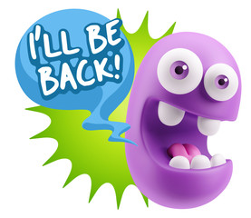 3d Illustration Laughing Character Emoji Expression saying I'll