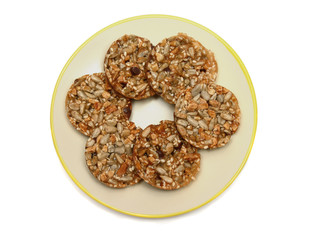 biscuits on a saucer, on a white background