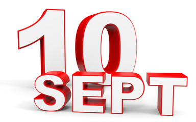 September 10. 3d text on white background.