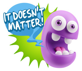 3d Rendering Smile Character Emoticon Expression saying It Doesn