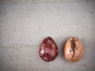 Obraz premium Ostern, Ostereier, Speckstein, Beton