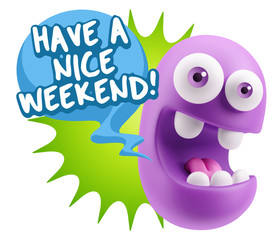 3d Illustration Laughing Character Emoji Expression saying Have