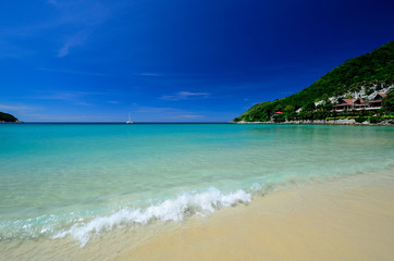 Tropical beach and sea ,Nai Han beach ,Phuket , Thailand