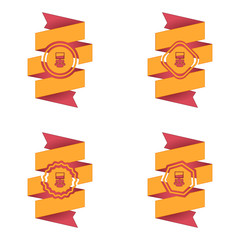 wstęga z ikoną wektor © vempireart