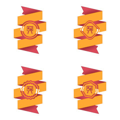 wstęga z ikoną wektor © vempireart