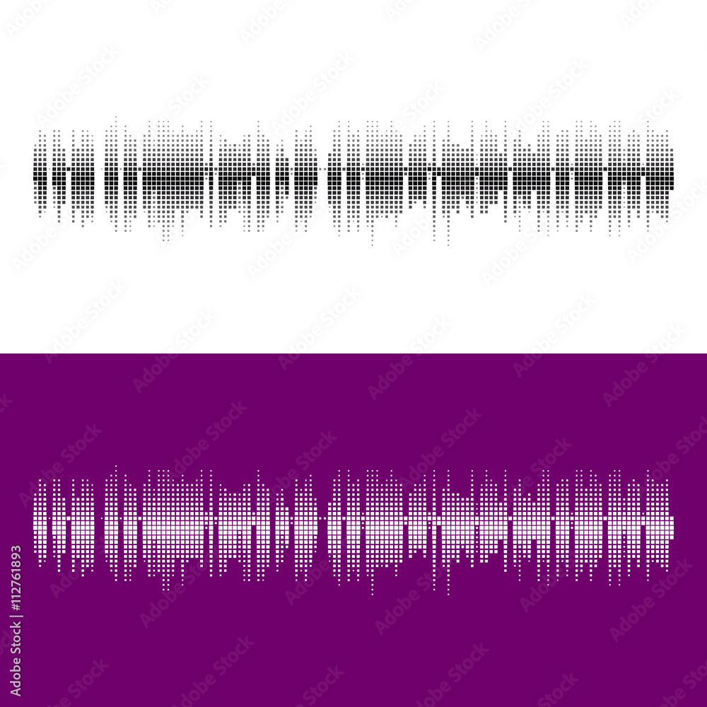 Poster halftone square vector elements.vector sound waves. music round waveform background. you can use in 