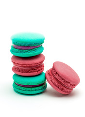 A french sweet delicacy, macaroons variety closeup.
