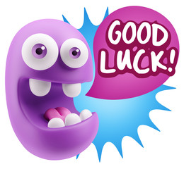 3d Illustration Laughing Character Emoji Expression saying Good