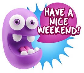 3d Illustration Laughing Character Emoji Expression saying Have
