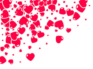Valentine hearts background. Holiday flat hearts