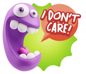 3d Illustration Laughing Character Emoji Expression saying I Don