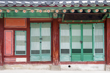 Architectural detail - Korean Tradition Wooden door and Window,