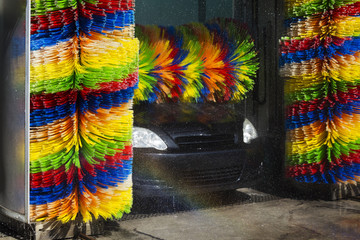 wash clean car, brushes, colors, 