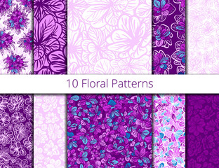 Vector set of seamless patterns
