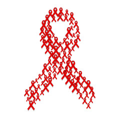 Vector illustration of World Cancer Day background with red ribbon