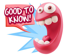 3d Illustration Laughing Character Emoji Expression saying Good