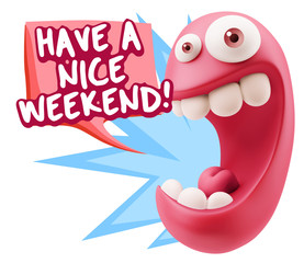 3d Illustration Laughing Character Emoji Expression saying Have