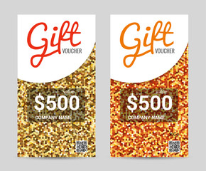 Gift Voucher template with Golden pattern design with geometric elemants, gift voucher certificate coupon design template vector illustration.
