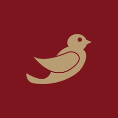 The bird icon. Nature symbol. Flat