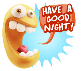 3d Illustration Laughing Character Emoji Expression saying Have