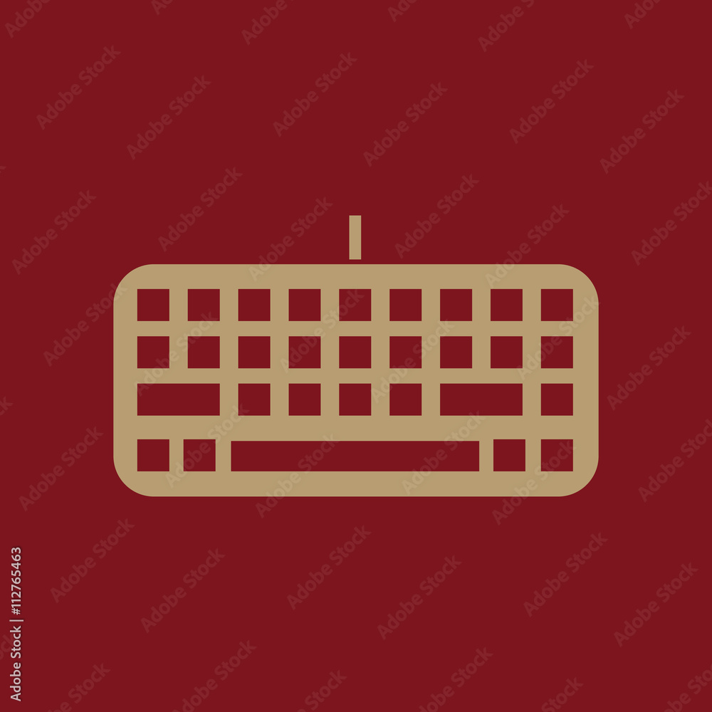 Poster the keyboard icon. keypad and input, typing, communication symbol. flat