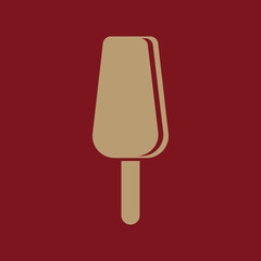 The ice cream icon. Dessert and popsicle, refreshing symbol. Flat