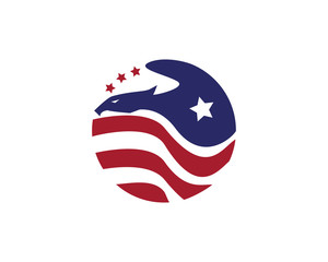 American Eagle Patriotic Logo - Independence Day Celebration