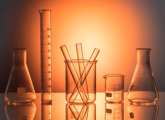 Laboratory glassware still life