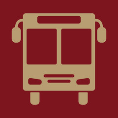 The bus icon. Public transport stop symbol. Flat